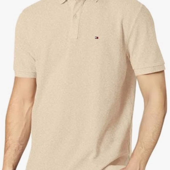 Tommy Hilfiger Men's Classic Preppy Tan Polo Shirt Large - Picture 2 of 11